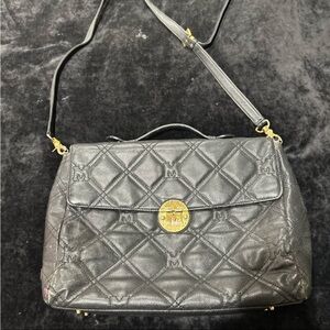 Metrocity oversized Black Quilted Leather clutch